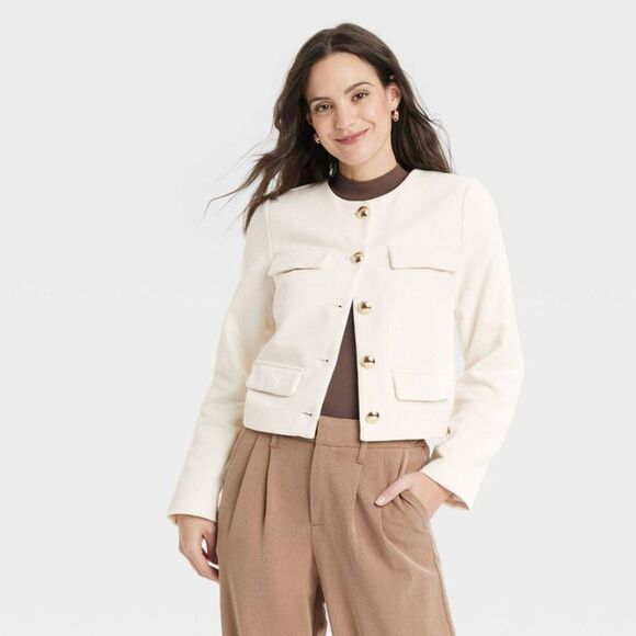 Open Box - A New Day - Women's Lady Jacket - A New Day Off-White S Off-White - Picture 1 of 3